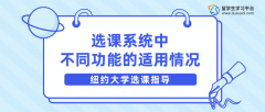 纽约大学选课系统中不同功能的适用情况